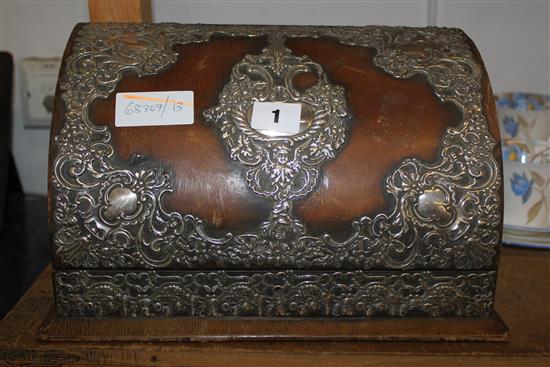 Silver mounted stationery box